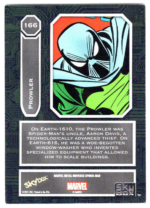 2022 SkyBox Marvel Metal Universe Spider-Man #166 Prowler SP