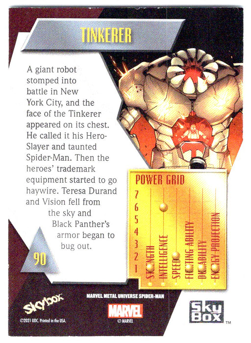 2022 SkyBox Marvel Metal Universe Spider-Man #90 Tinkerer