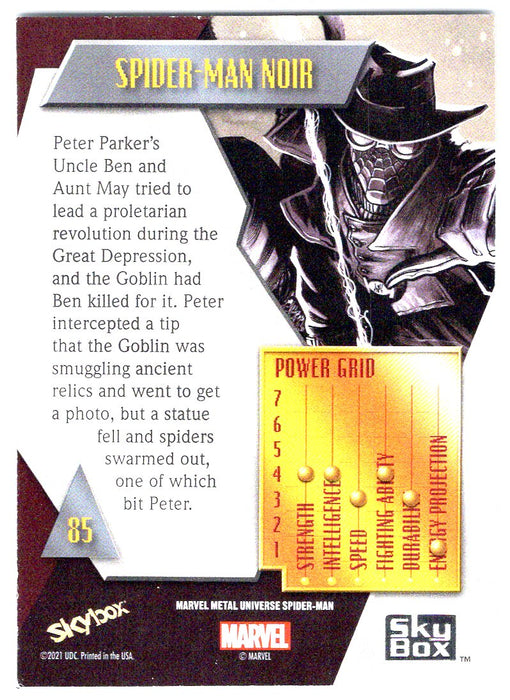 2022 SkyBox Marvel Metal Universe Spider-Man #85 Spider-Man Noir