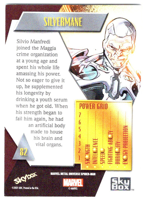 2022 SkyBox Marvel Metal Universe Spider-Man #82 Silvermane