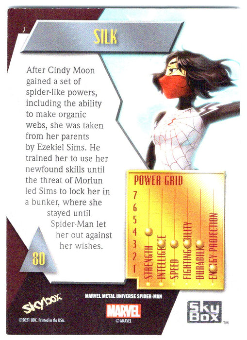 2022 SkyBox Marvel Metal Universe Spider-Man #80 Silk