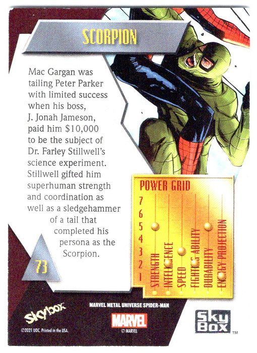 2022 SkyBox Marvel Metal Universe Spider-Man #73 Scorpion