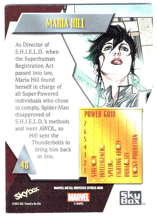 2022 SkyBox Marvel Metal Universe Spider-Man #48 Maria Hill