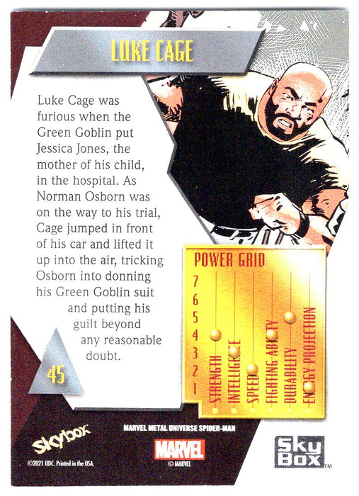 2022 SkyBox Marvel Metal Universe Spider-Man #45 Luke Cage