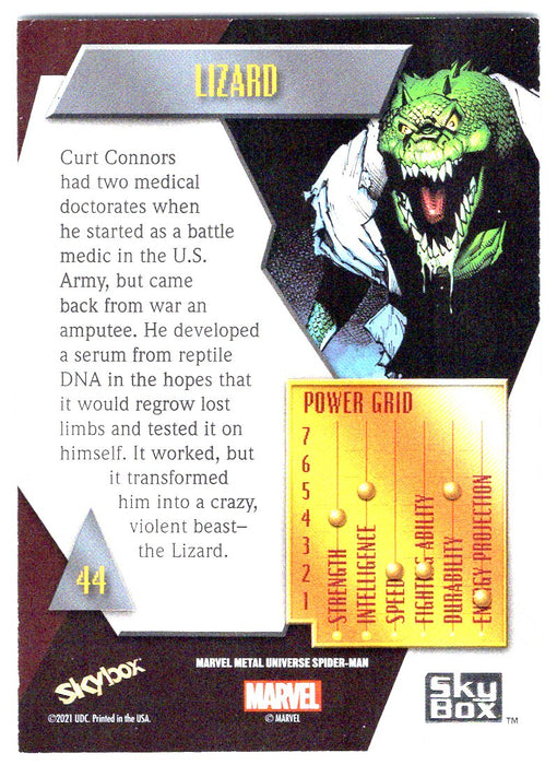 2022 SkyBox Marvel Metal Universe Spider-Man #44 Lizard