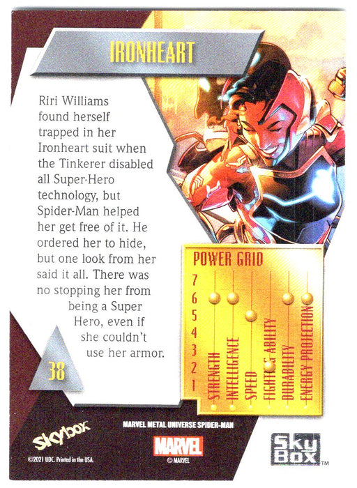 2022 SkyBox Marvel Metal Universe Spider-Man #38 Ironheart