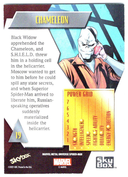 2022 SkyBox Marvel Metal Universe Spider-Man #19 Chameleon