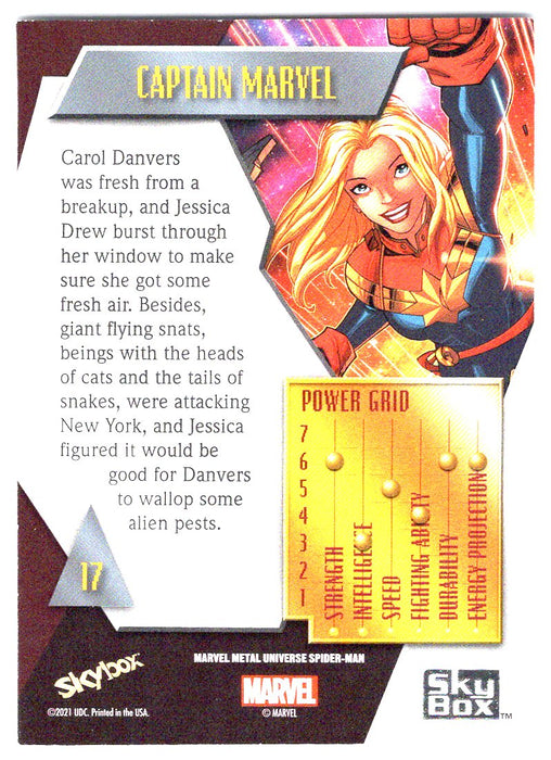 2022 SkyBox Marvel Metal Universe Spider-Man #17 Captain Marvel