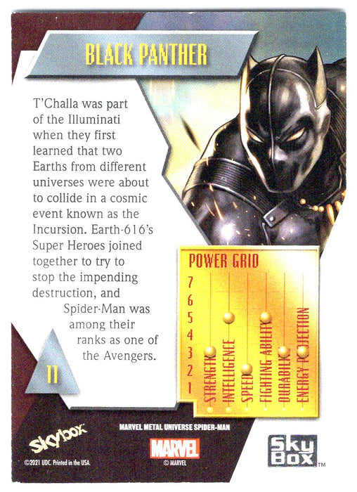 2022 SkyBox Marvel Metal Universe Spider-Man #11 Black Panther