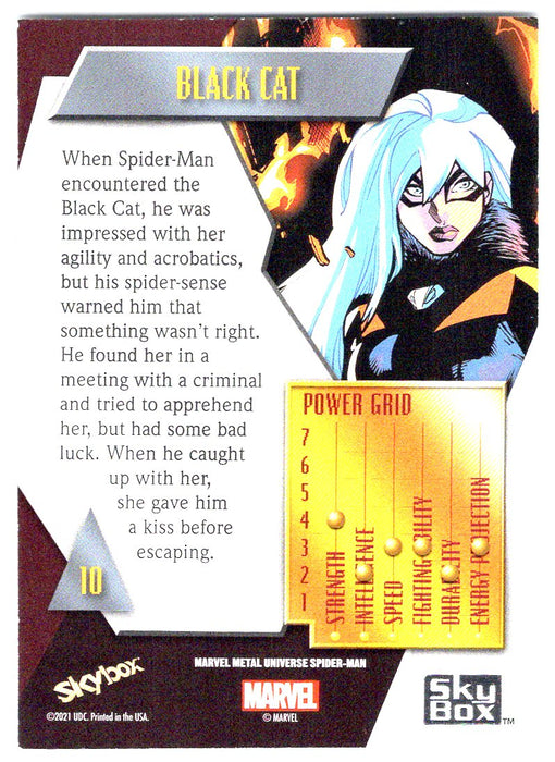 2022 SkyBox Marvel Metal Universe Spider-Man #10 Black Cat