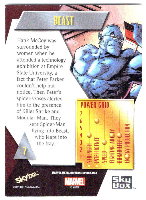 2022 SkyBox Marvel Metal Universe Spider-Man #7 Beast