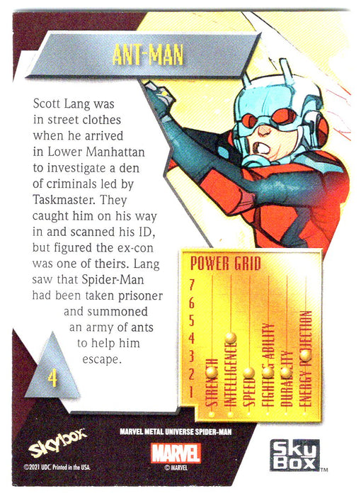 2022 SkyBox Marvel Metal Universe Spider-Man #4 Ant-Man