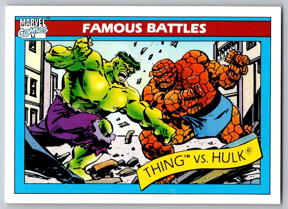 1990 Impel Marvel Universe I #88 Thing vs. Hulk