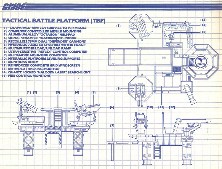 GI Joe 1985 Transportable Tactical Battle Platform Parts