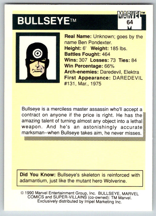 1990 Impel Marvel Universe I #64 Bullseye