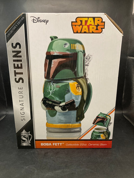 Star Wars Boba Fett Stein - Collectible 22oz Ceramic Mug with Metal Hinge