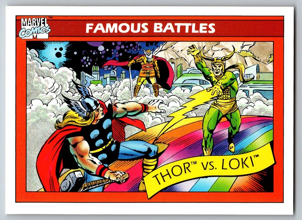 1990 Impel Marvel Universe I #122 Thor vs. Loki