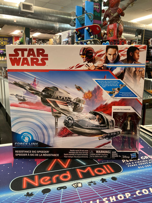 Star Wars 2017 Force Link Resistance Ski Speeder w/ Captain Poe Dameron