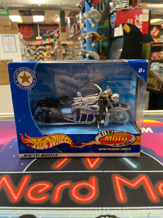 2002 Mattel Hot Wheels Law Enforcement 1:18 Die-Cast Metal Motorcycle