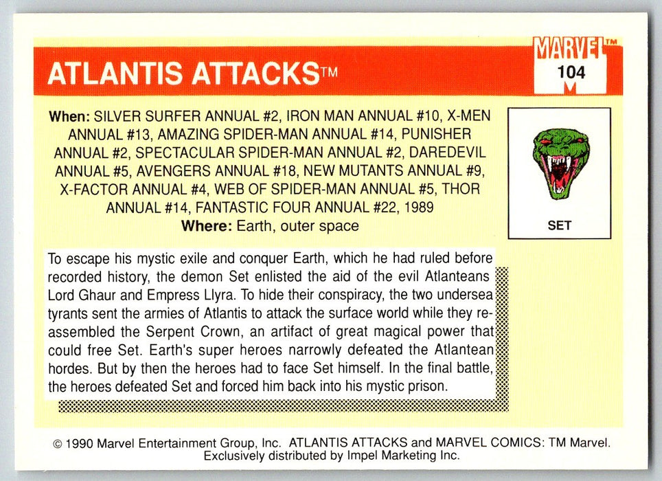 1990 Impel Marvel Universe I #104 Atlantis Attacks