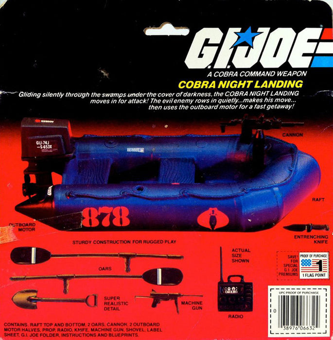 GI Joe 1985 Night Landing Raft Parts