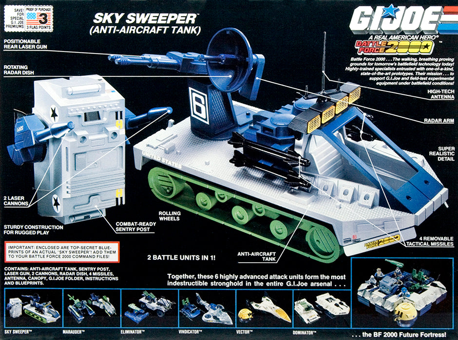 GI Joe 1987 Sky Sweeper: Anti-Aircraft Tank (Battle Force 2000) Parts