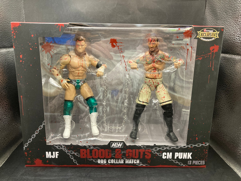 AEW Dog Collar Match (CM Punk & MJF)  2 Pack - AEW Blood and Guts Exclusif