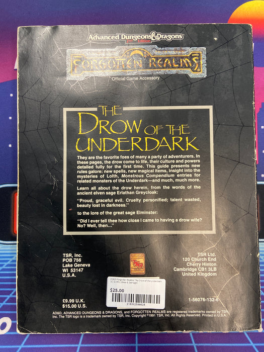 AD&D Forgotten Realms The Drow of the Underdark SC ©1991 (Wear & Damage)