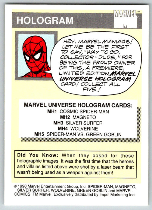 1990 Impel Marvel Universe I Holograms #MH1 Cosmic Spider-Man