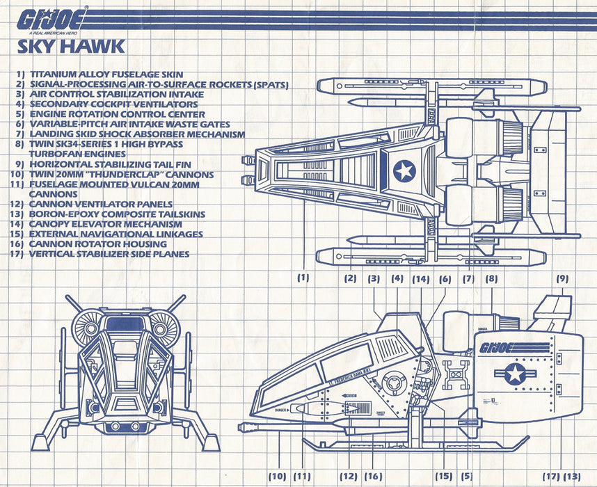 GI Joe 1984 Sky Hawk Parts