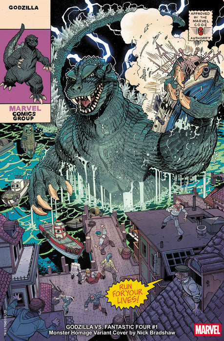 Godzilla Vs. Fantastic Four #1 Nick Bradshaw Monster Homage Variant