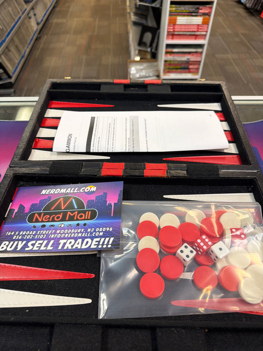 Backgammon (Briefcase Red & Wht pcs)