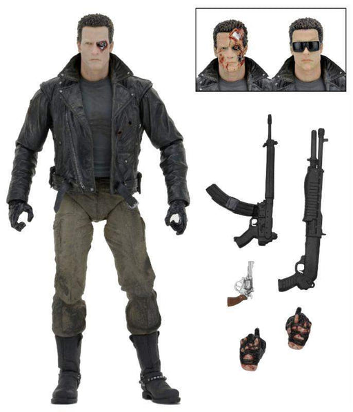 Terminator - 7" Action Figure - Ultimate Police Station Assualt T-800 (Motorcycle Jacket)
