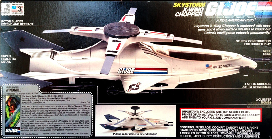 GI Joe 1988 Skystorm X-Wing Parts