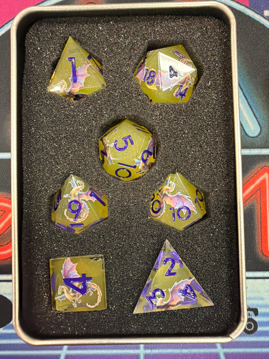 Dragon Art Resin Sharp Edged Yellow with Purple