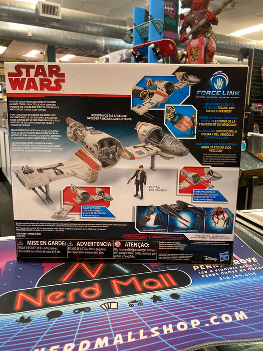 Star Wars 2017 Force Link Resistance Ski Speeder w/ Captain Poe Dameron