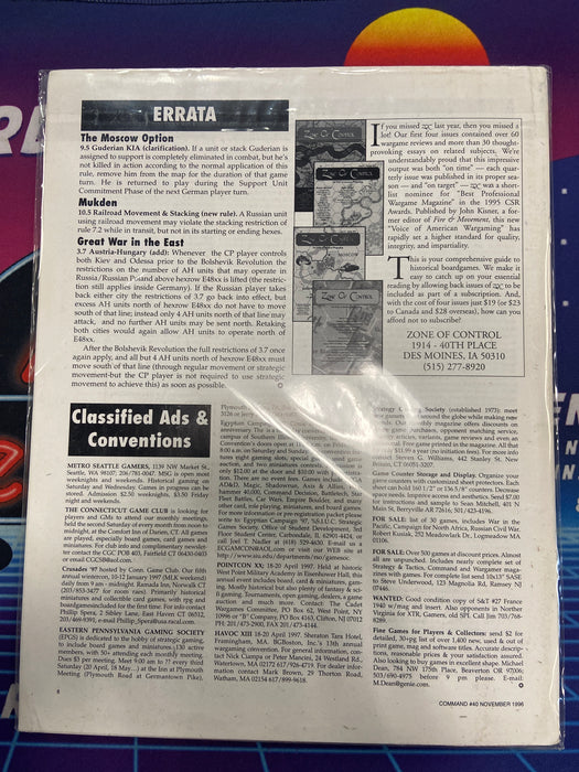 Command Game Supplement Issue #40 (Buena Vista/Moscow Burning)
