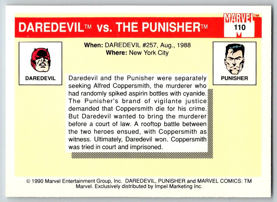 1990 Impel Marvel Universe I #110 Daredevil vs. Punisher