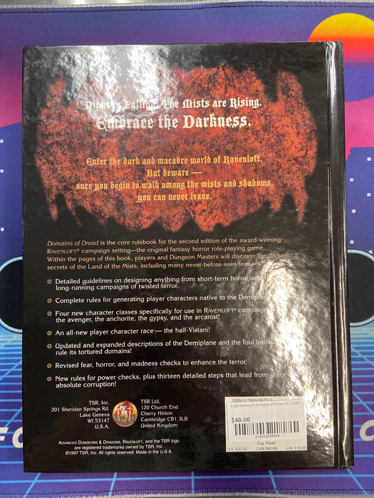 AD&D Ravenloft Domains of Dread HC ©1997