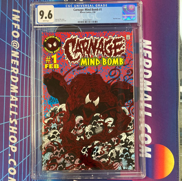 Carnage Mind Bomb #1 Red Foil Cover 2/96 CGC Graded 9.6