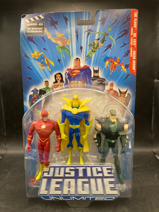 DC Justice League Unlimited: Dr Fate, Flash, & Green Arrow 3 Pack Action Figure Set (Mattel)