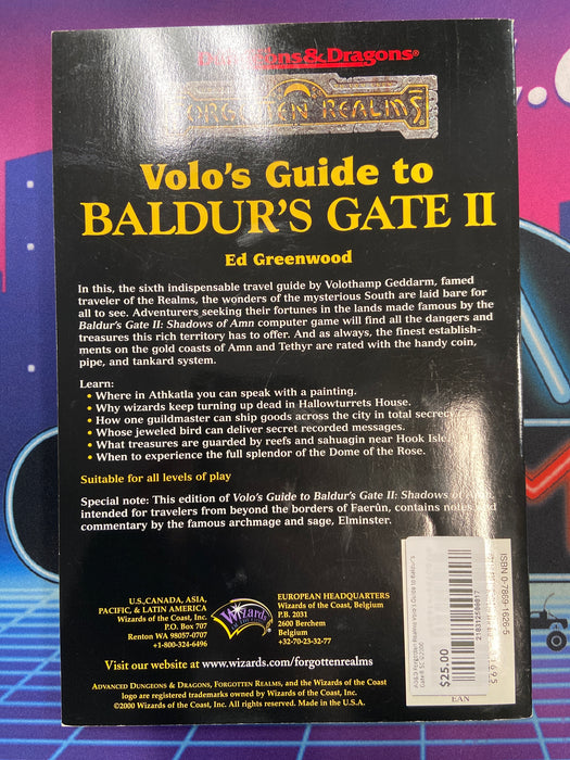 AD&D Forgotten Realms Volo's Guide to Baldur's Gate II SC ©2000
