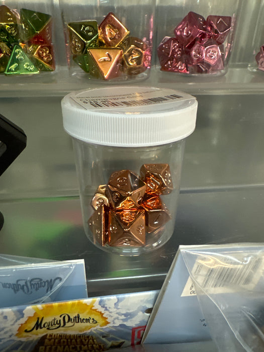 Metal Dice Electroplated 7pc set Champagne Gold