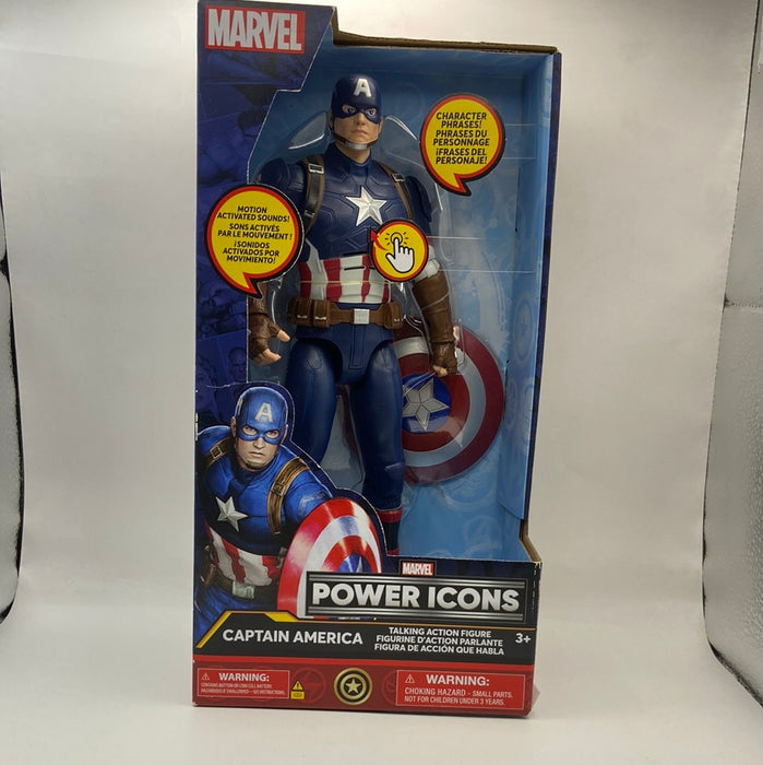 Marvel Power Icons Captain America Action Figure with Sound