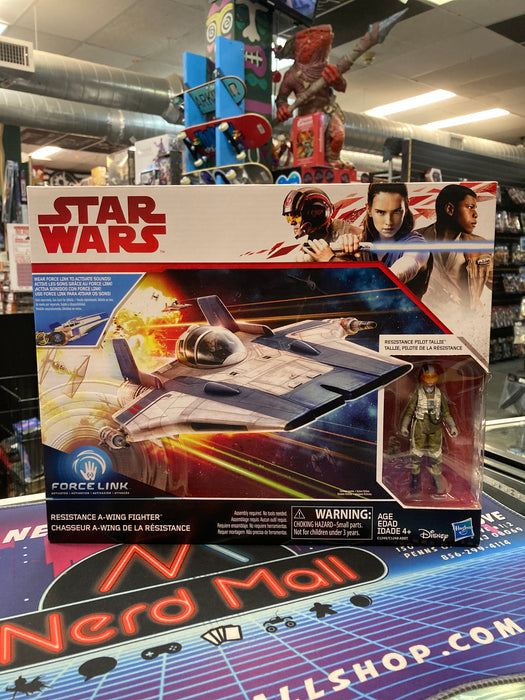 Star Wars 2017 Force Link Resistance A-Wing Fighter w/ Resistance Pilot Tallie