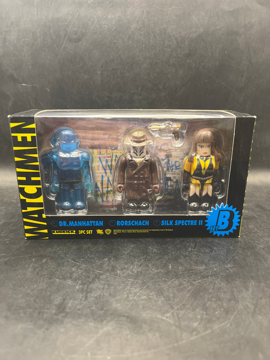 Medicom Toy Watchmen Dr. Manhattan Rorschach Silk Spectre II Kubrick 3- Piece Box Set