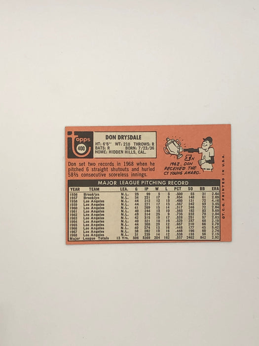 Don Drysdale (Topps 1969) #400