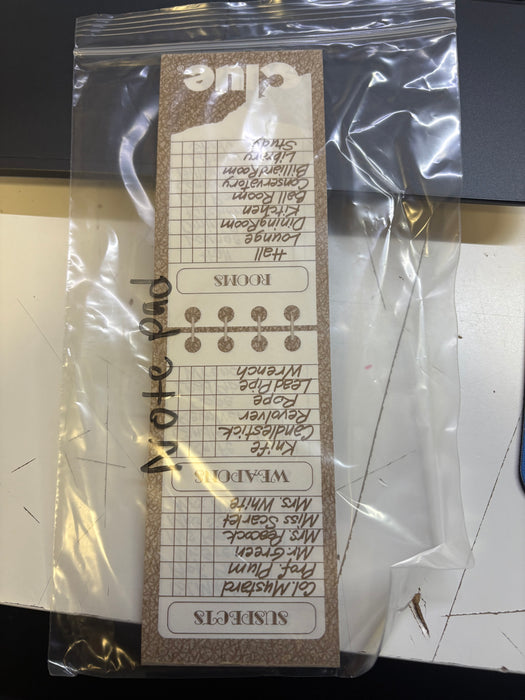 Boardgame Parts Clue ©1972