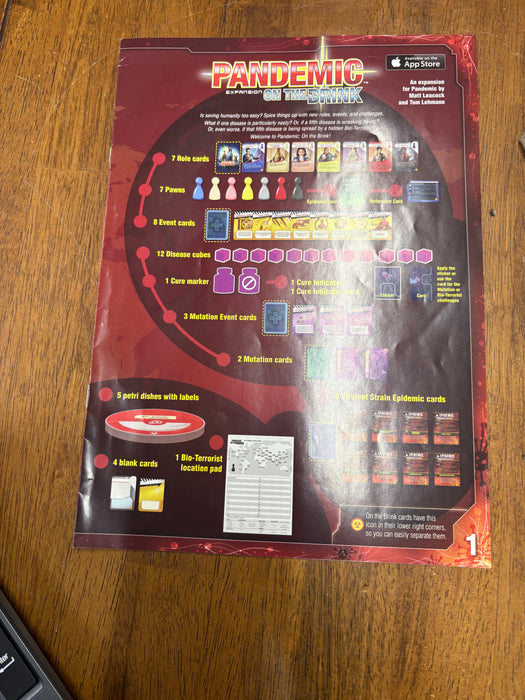 Pandemic on the Brink Boardgame Parts