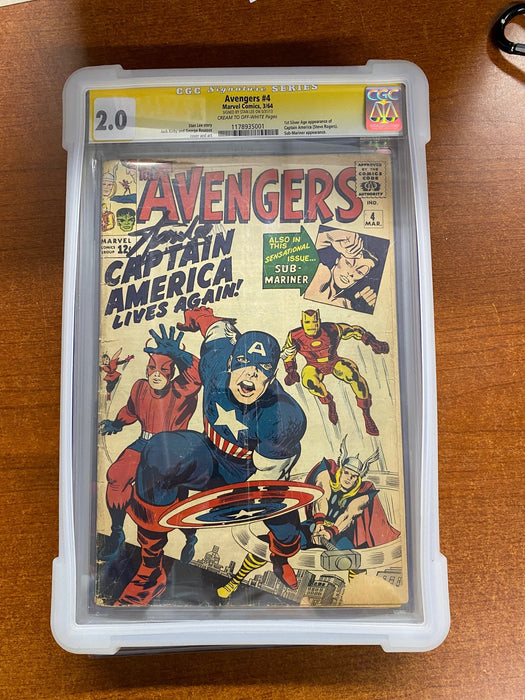 Avengers 4 (1964) CGC 2.0 Signature Series Stan Lee
